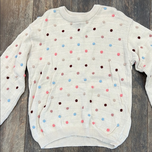 H&M Cream Pullover Sweater with Polka Dots and Long Sleeves - Picture 2 of 10